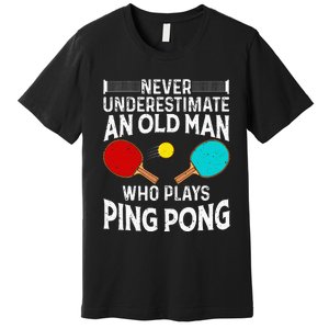 Ping Pong Design Dad Grandpa Table Tennis Player Premium T-Shirt