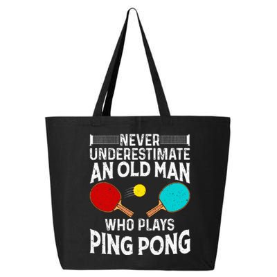 Ping Pong Design Dad Grandpa Table Tennis Player 25L Jumbo Tote