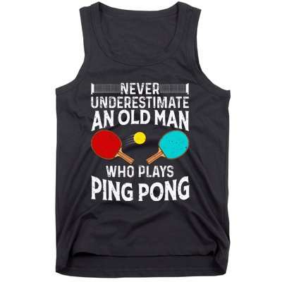 Ping Pong Design Dad Grandpa Table Tennis Player Tank Top