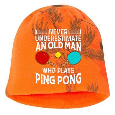 Ping Pong Design Dad Grandpa Table Tennis Player Kati - Camo Knit Beanie