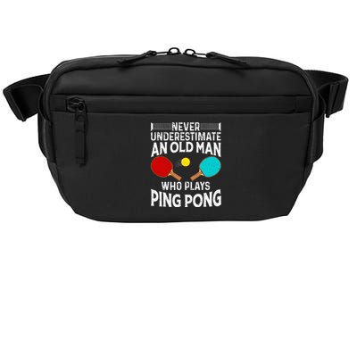 Ping Pong Design Dad Grandpa Table Tennis Player Crossbody Pack