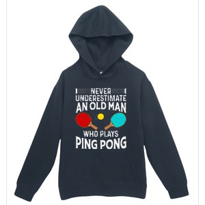 Ping Pong Design Dad Grandpa Table Tennis Player Urban Pullover Hoodie