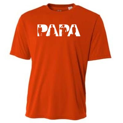 Papa Pilot Dad Funny Dad Pilot Papa Fathers Day Meaningful Gift Cooling Performance Crew T-Shirt