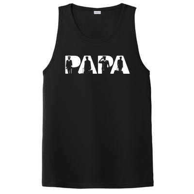 Papa Pilot Dad Funny Dad Pilot Papa Fathers Day Meaningful Gift PosiCharge Competitor Tank