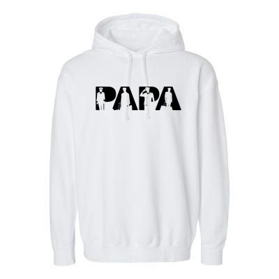 Papa Pilot Dad Funny Dad Pilot Papa Fathers Day Meaningful Gift Garment-Dyed Fleece Hoodie