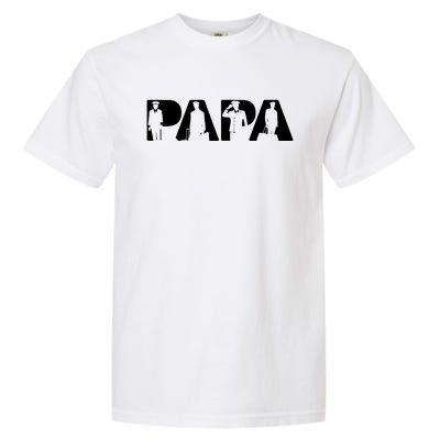 Papa Pilot Dad Funny Dad Pilot Papa Fathers Day Meaningful Gift Garment-Dyed Heavyweight T-Shirt