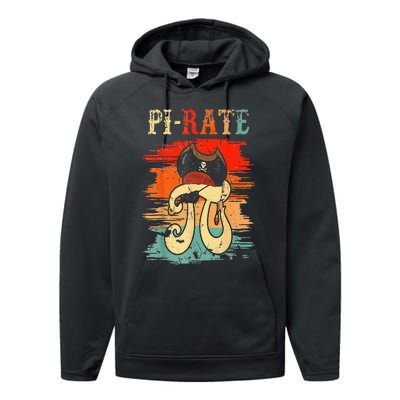 Pi-Rate Pi Day Mathematician Math Geek Pirate Lover Performance Fleece Hoodie