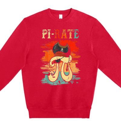 Pi-Rate Pi Day Mathematician Math Geek Pirate Lover Premium Crewneck Sweatshirt