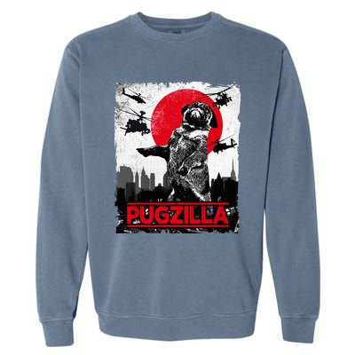 Pugzilla Pug Dog Garment-Dyed Sweatshirt