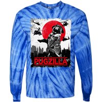 Pugzilla Pug Dog Tie-Dye Long Sleeve Shirt