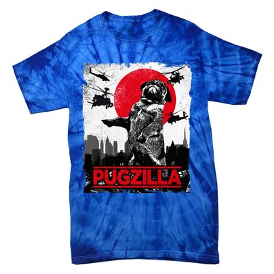 Pugzilla Pug Dog Tie-Dye T-Shirt