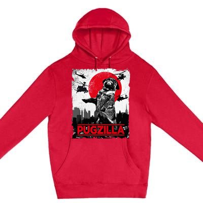 Pugzilla Pug Dog Premium Pullover Hoodie