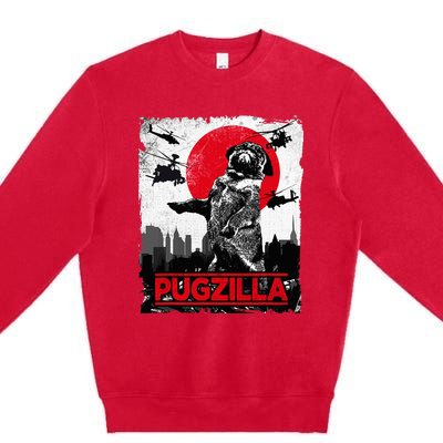 Pugzilla Pug Dog Premium Crewneck Sweatshirt