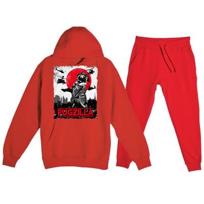 Pugzilla Pug Dog Premium Hooded Sweatsuit Set