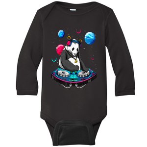 Psychedelic Panda DJEDM Raver Trance Music Festival Baby Long Sleeve Bodysuit