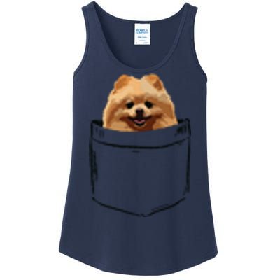 Pocket Pomeranian Dog Lover Dad Mom Boy Girl Funny Ladies Essential Tank