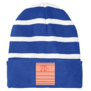 Pink Pi Day 3 14 Number Symbol Math Science Nerd Geek Gift Cool Gift Striped Beanie with Solid Band