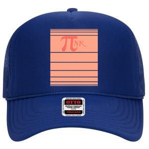 Pink Pi Day 3 14 Number Symbol Math Science Nerd Geek Gift Cool Gift High Crown Mesh Back Trucker Hat