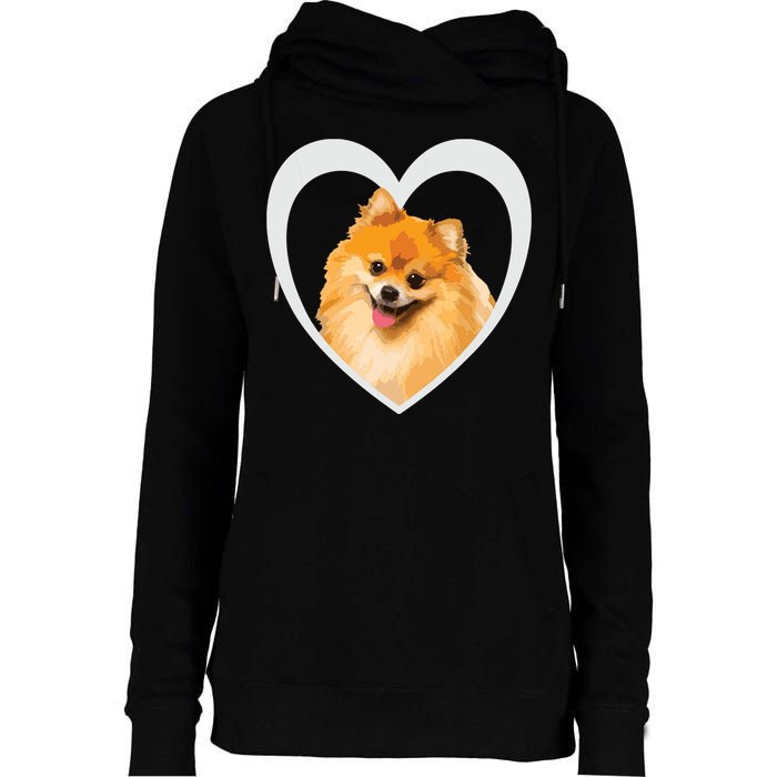 Pomeranian Pomeranian Dog Pomeranian Womens Funnel Neck Pullover Hood