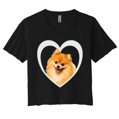 Pomeranian Pomeranian Dog Pomeranian Women's Crop Top Tee