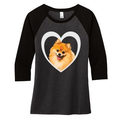 Pomeranian Pomeranian Dog Pomeranian Women's Tri-Blend 3/4-Sleeve Raglan Shirt