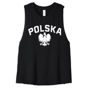 Polska Polish Eagle Poland Polish Ancestry Dyngus Day Women's Racerback Cropped Tank