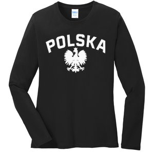 Polska Polish Eagle Poland Polish Ancestry Dyngus Day Ladies Long Sleeve Shirt