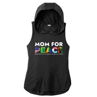 Peace Price Education Acceptance Compassion Equity Ladies PosiCharge Tri-Blend Wicking Draft Hoodie Tank