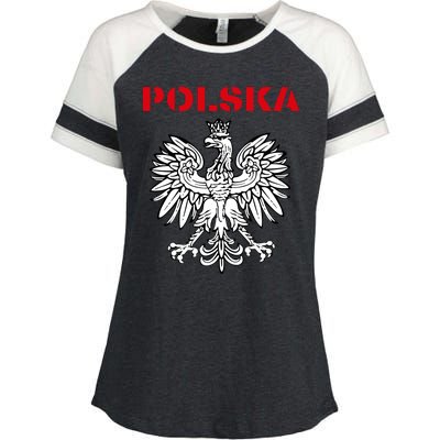 Polska Poland Eagle Poland Heritage Polish Pride Roots Enza Ladies Jersey Colorblock Tee