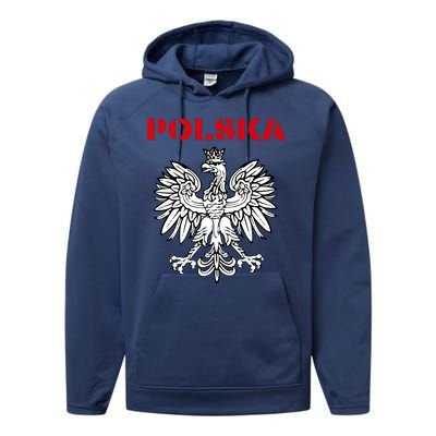 Polska Poland Eagle Poland Heritage Polish Pride Roots Performance Fleece Hoodie