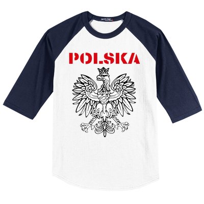 Polska Poland Eagle Poland Heritage Polish Pride Roots Baseball Sleeve Shirt