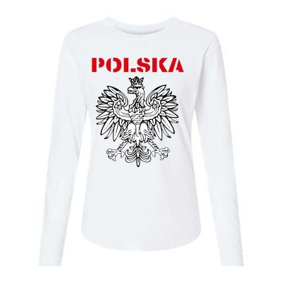 Polska Poland Eagle Poland Heritage Polish Pride Roots Womens Cotton Relaxed Long Sleeve T-Shirt