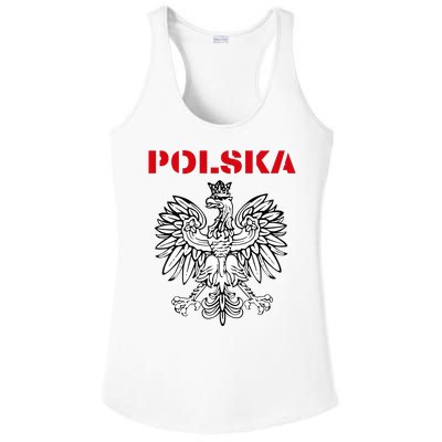 Polska Poland Eagle Poland Heritage Polish Pride Roots Ladies PosiCharge Competitor Racerback Tank