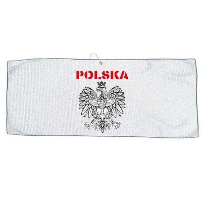 Polska Poland Eagle Poland Heritage Polish Pride Roots Large Microfiber Waffle Golf Towel