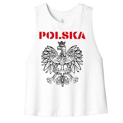 Polska Poland Eagle Poland Heritage Polish Pride Roots Women's Racerback Cropped Tank