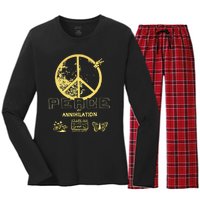 Peace Women's Long Sleeve Flannel Pajama Set 