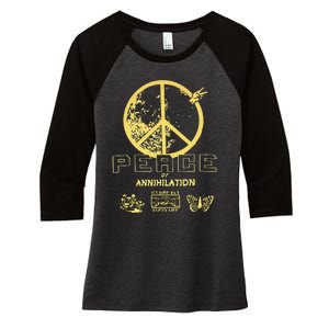 Peace Women's Tri-Blend 3/4-Sleeve Raglan Shirt