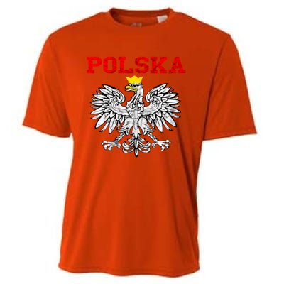 Polska Polish Eagle Poland Flag Polish Pride Polska Poland Gift Cooling Performance Crew T-Shirt