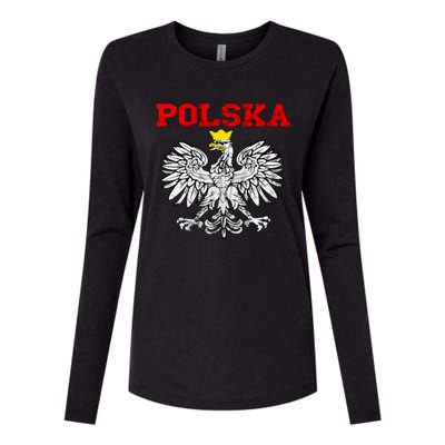 Polska Polish Eagle Poland Flag Polish Pride Polska Poland Gift Womens Cotton Relaxed Long Sleeve T-Shirt