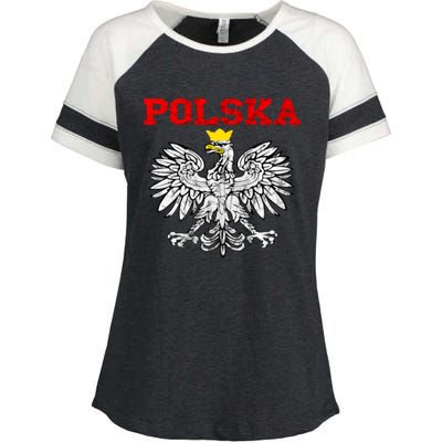 Polska Polish Eagle Poland Flag Polish Pride Polska Poland Gift Enza Ladies Jersey Colorblock Tee