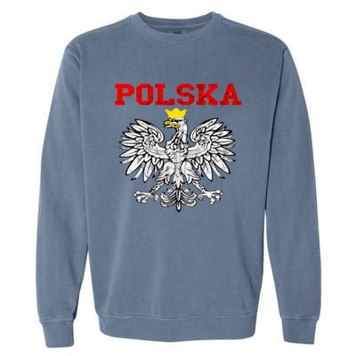 Polska Polish Eagle Poland Flag Polish Pride Polska Poland Gift Garment-Dyed Sweatshirt