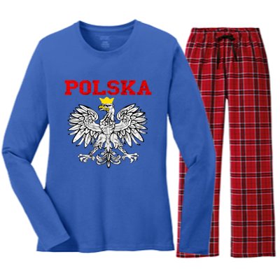 Polska Polish Eagle Poland Flag Polish Pride Polska Poland Gift Women's Long Sleeve Flannel Pajama Set 