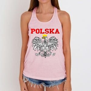 Polska Polish Eagle Poland Flag Polish Pride Polska Poland Gift Women's Knotted Racerback Tank