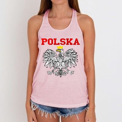 Polska Polish Eagle Poland Flag Polish Pride Polska Poland Gift Women's Knotted Racerback Tank