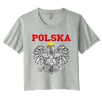 Polska Polish Eagle Poland Flag Polish Pride Polska Poland Gift Women's Crop Top Tee