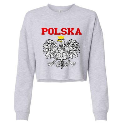 Polska Polish Eagle Poland Flag Polish Pride Polska Poland Gift Cropped Pullover Crew