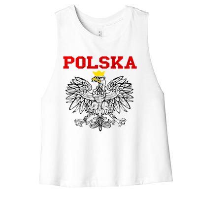 Polska Polish Eagle Poland Flag Polish Pride Polska Poland Gift Women's Racerback Cropped Tank