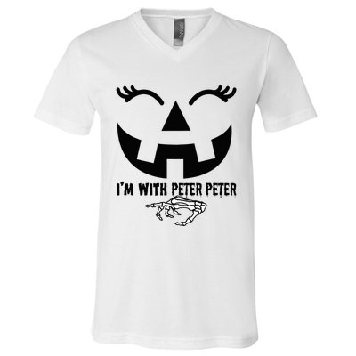 Peter Pumpkin Eater Wife Halloween Couple Costume  V-Neck T-Shirt