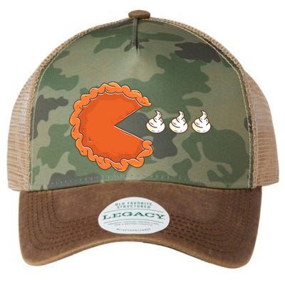 Pumpkin Pie Eating Whipped Cream Gamer Funny Thanksgiving Legacy Tie Dye Trucker Hat