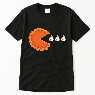 Pumpkin Pie Eating Whipped Cream Gamer Funny Thanksgiving Tall T-Shirt